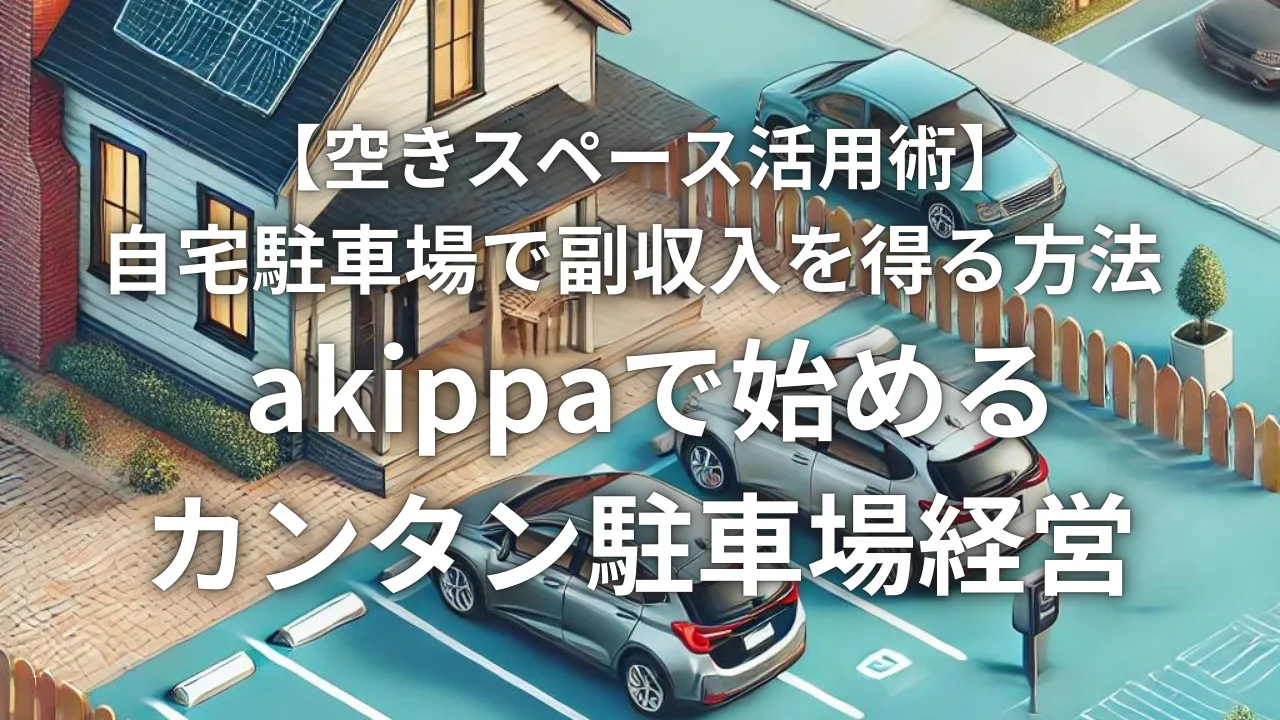 【空きスペース活用術】自宅駐車場で副収入を得る方法 – akippaで始めるカンタン駐車場経営