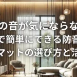 隣人の音が気にならない！賃貸で簡単にできる防音対策—静音マットの選び方と活用術