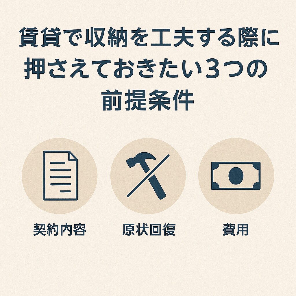 賃貸で収納を工夫する際に押さえておきたい3つの前提条件