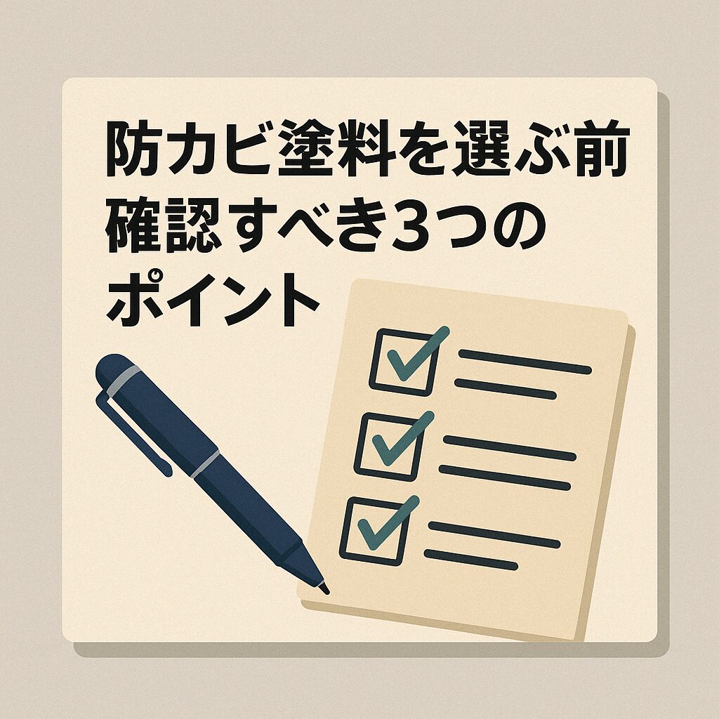 防カビ塗料を選ぶ前に確認すべき3つのポイント