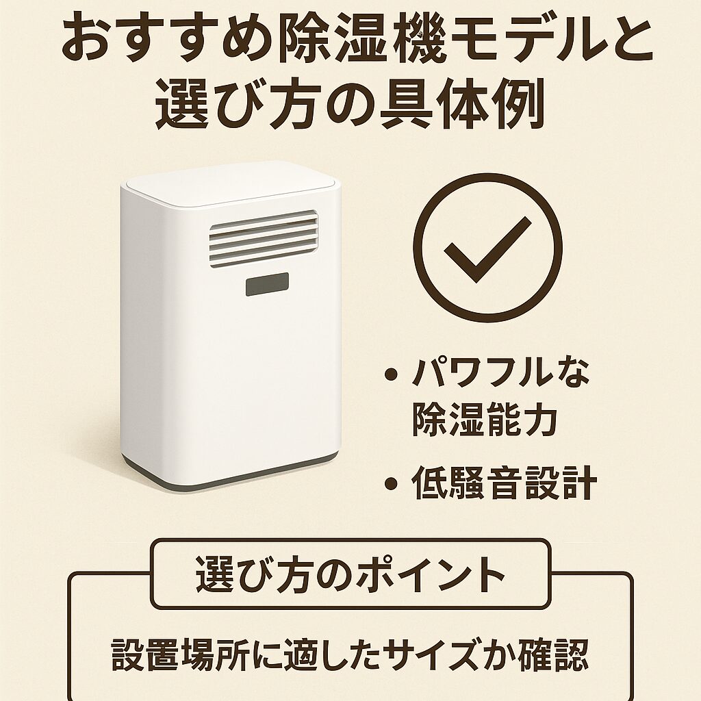 おすすめ除湿機モデルと選び方の具体例