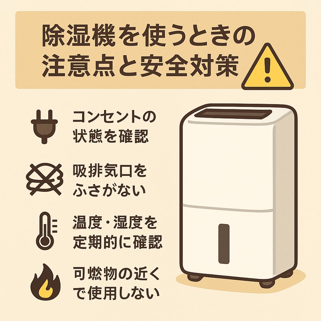 除湿機を使うときの注意点と安全対策