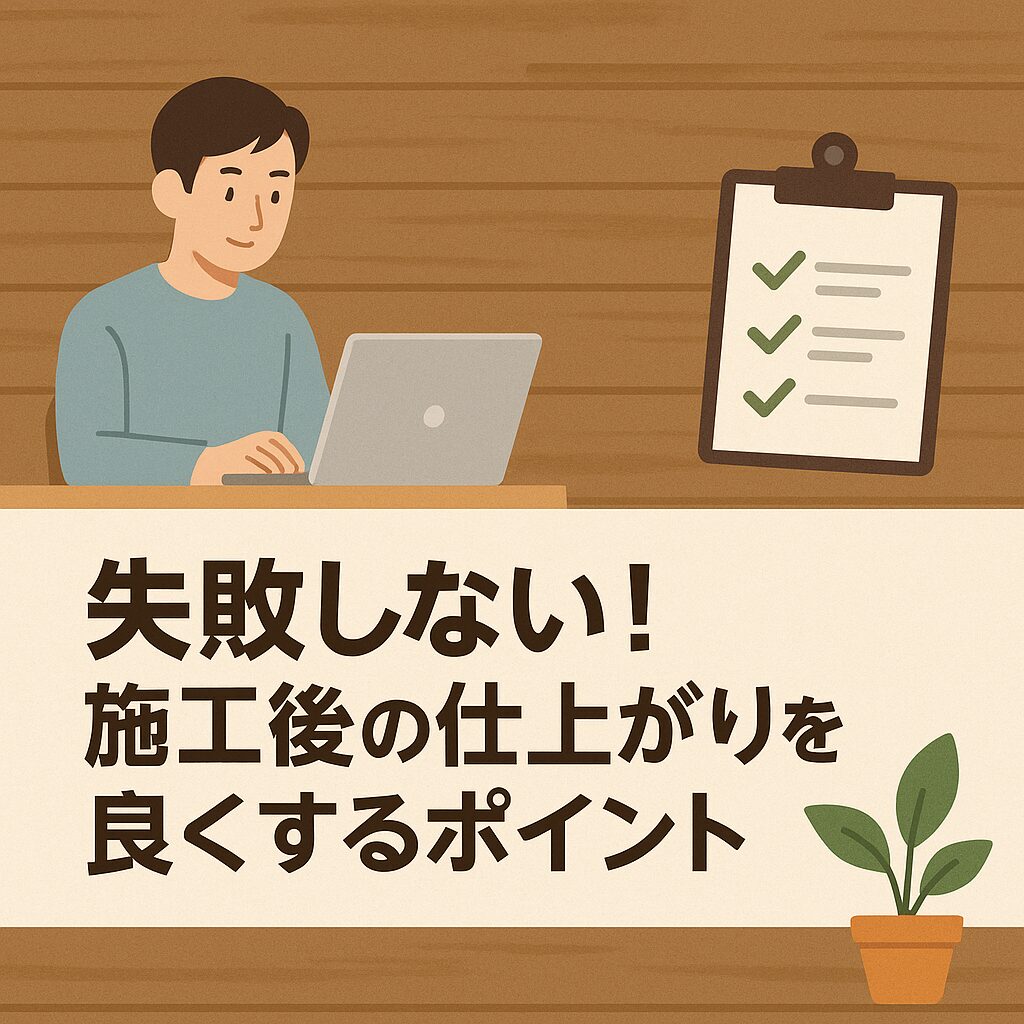 失敗しない！施工後の仕上がりを良くするポイント