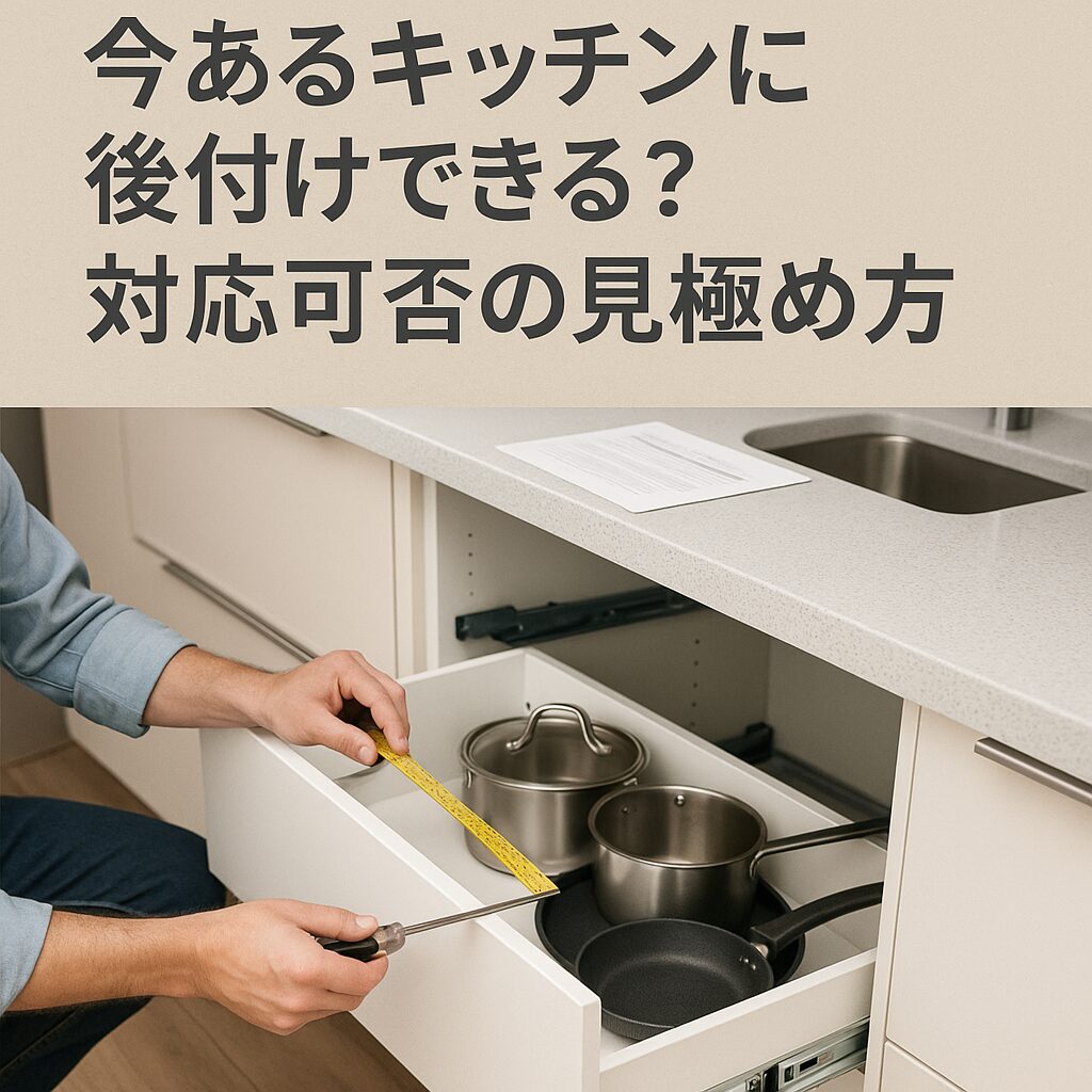 今あるキッチンに後付けできる?対応可否の見極め方