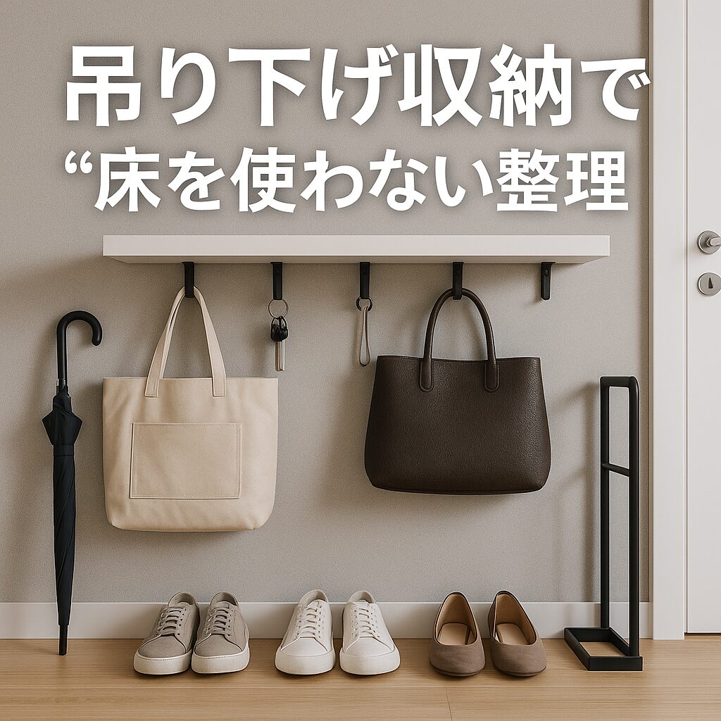 【狭い玄関も劇的変化】吊り下げ収納で“床を使わない”整理術