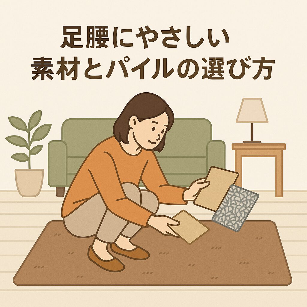 足腰にやさしい素材とパイルの選び方