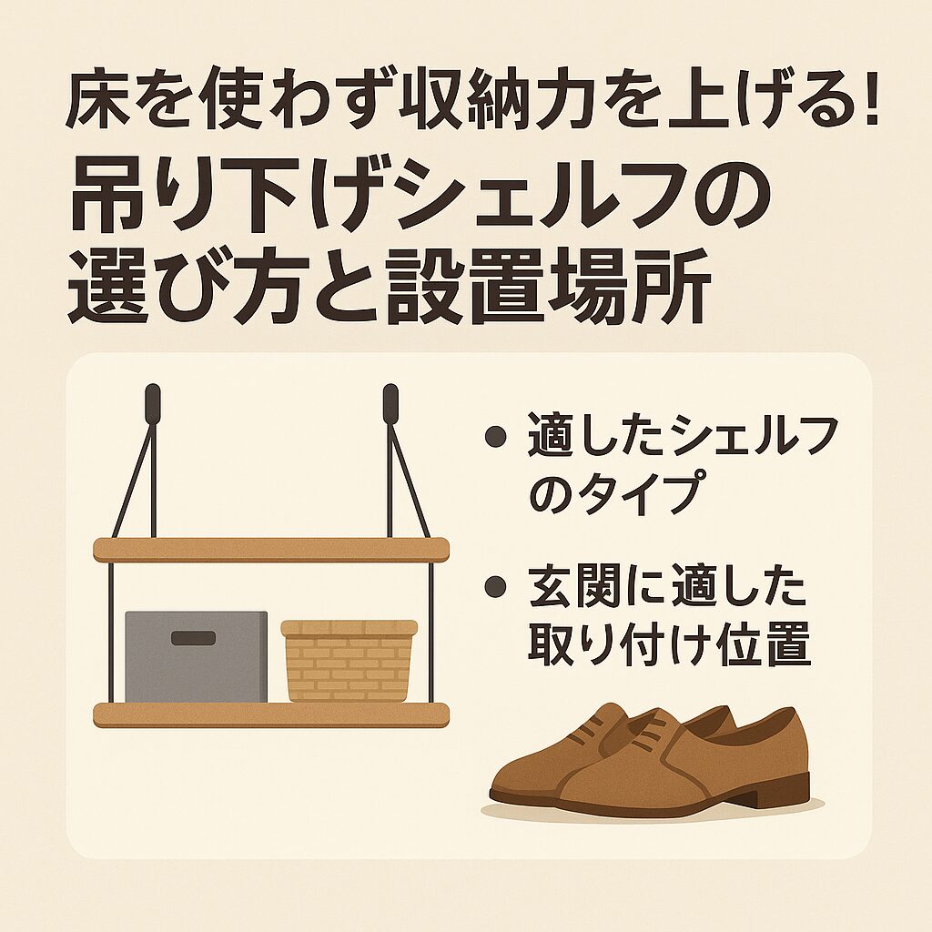 床を使わず収納力を上げる！吊り下げシェルフの選び方と設置場所