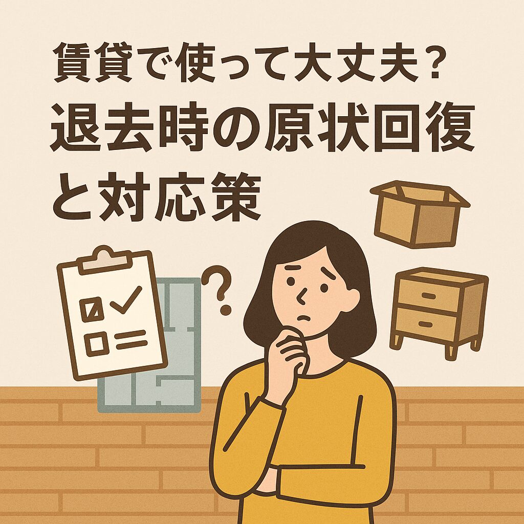 賃貸で使って大丈夫？退去時の原状回復と対応策