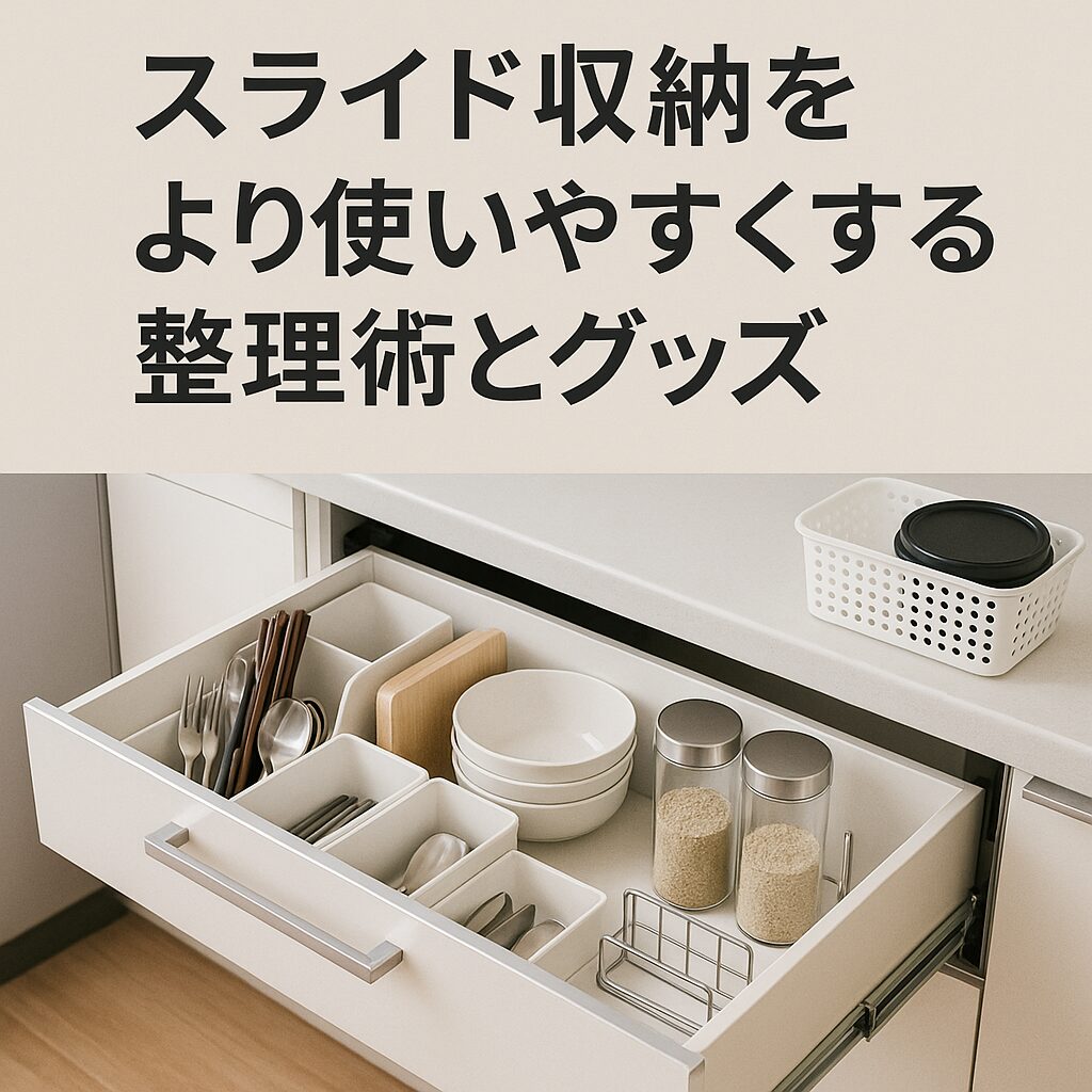 スライド収納をより使いやすくする整理術とグッズ