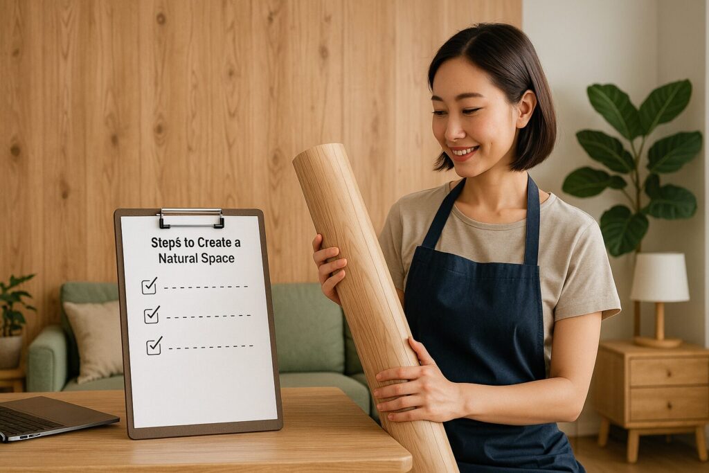木目クロスでナチュラル空間を作る具体的な手順