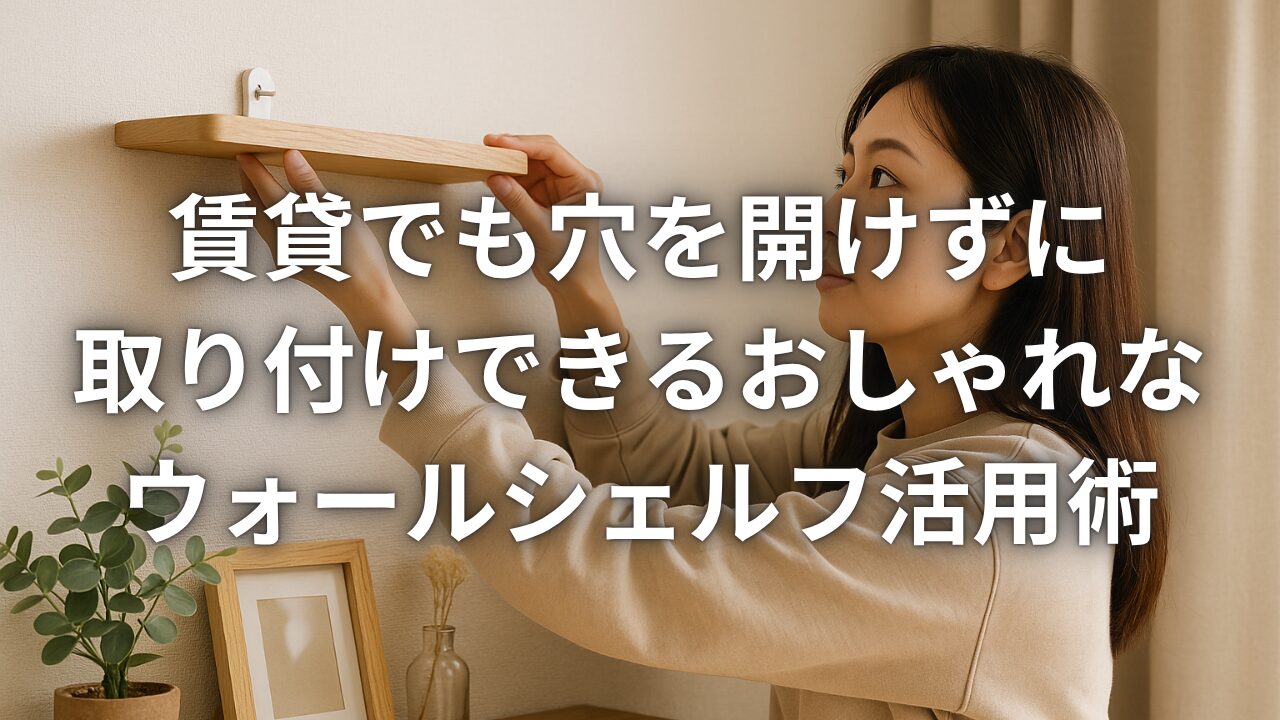 賃貸でも穴を開けずに取り付けできるおしゃれなウォールシェルフ活用術