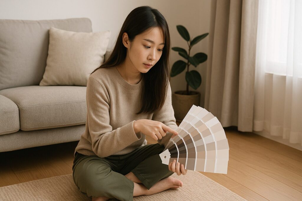 部屋の広さや床色を考慮した色選びの前提条件