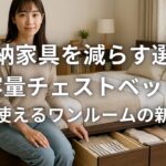 収納家具を減らす選択大容量チェストベッドで広く使えるワンルームの新常識