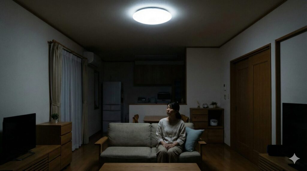 部屋が暗い原因はシーリングライト1灯が生む影と死角