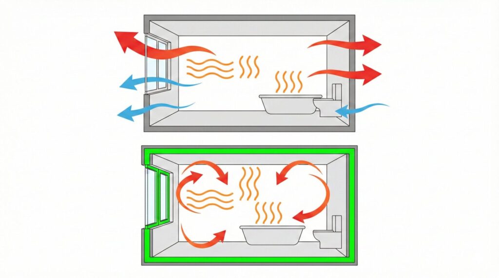 電気代を抑制するために不可欠な浴室の断熱性と設置環境