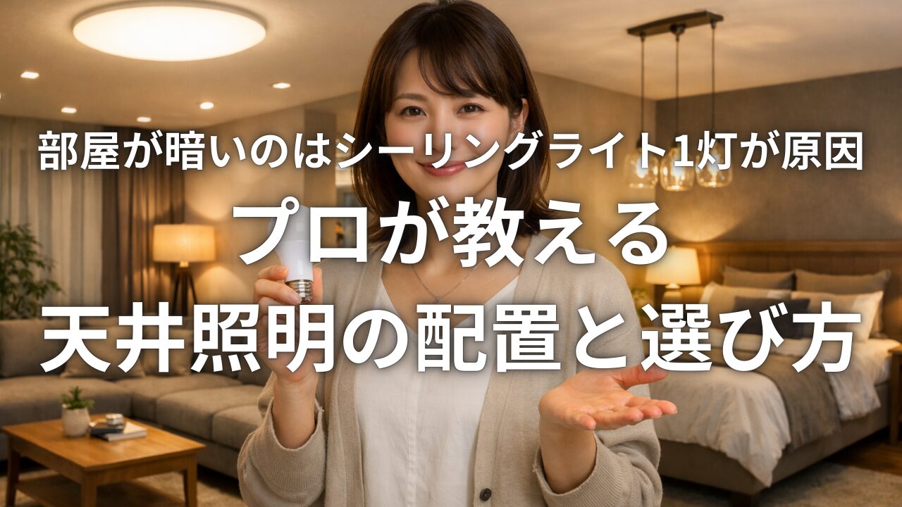 部屋が暗いのはシーリングライト1灯が原因 プロが教える天井照明の配置と選び方