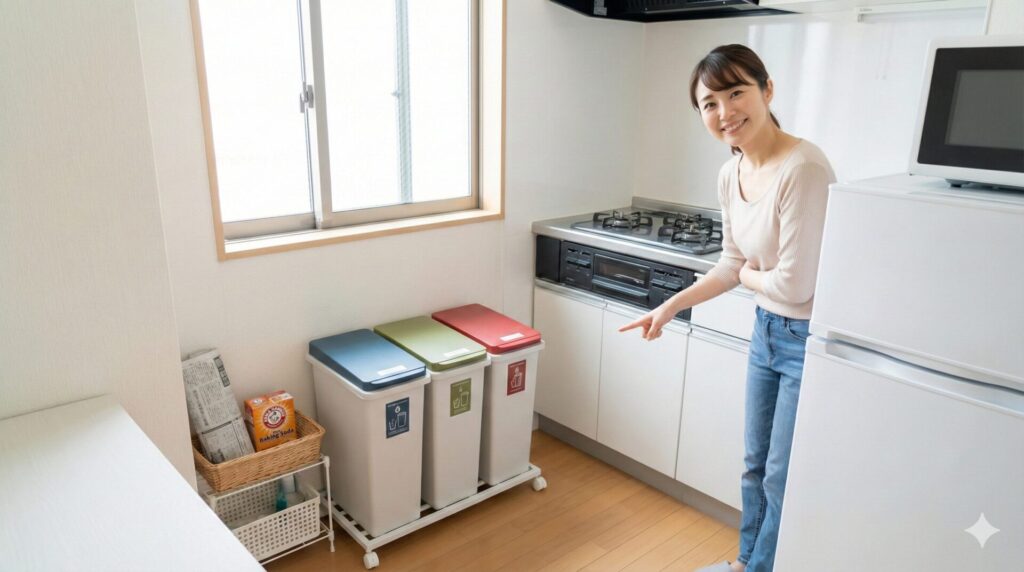 賃貸キッチンで臭わせないゴミ箱置き場の正解配置とステーションの作り方