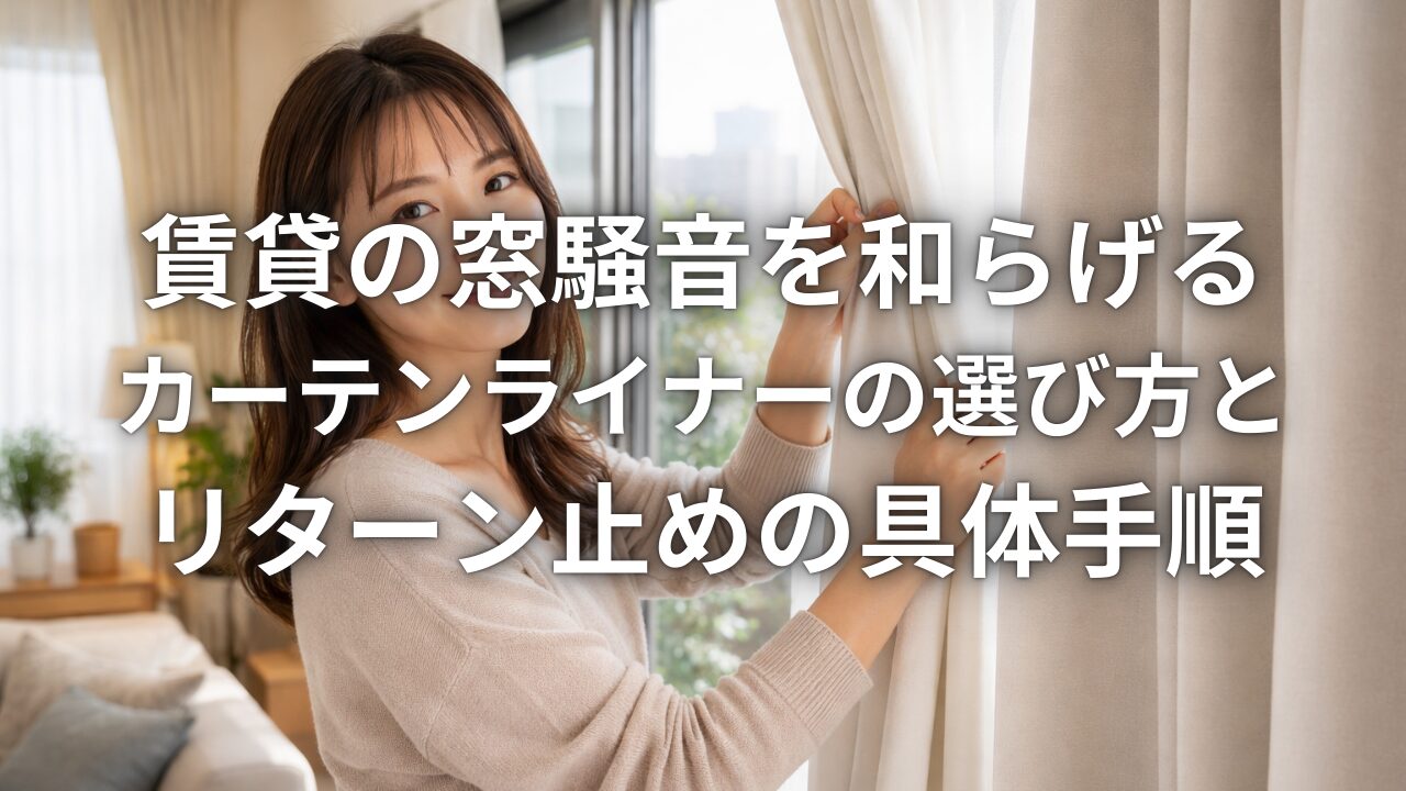 賃貸の窓騒音を和らげるカーテンライナーの選び方とリターン止めの具体手