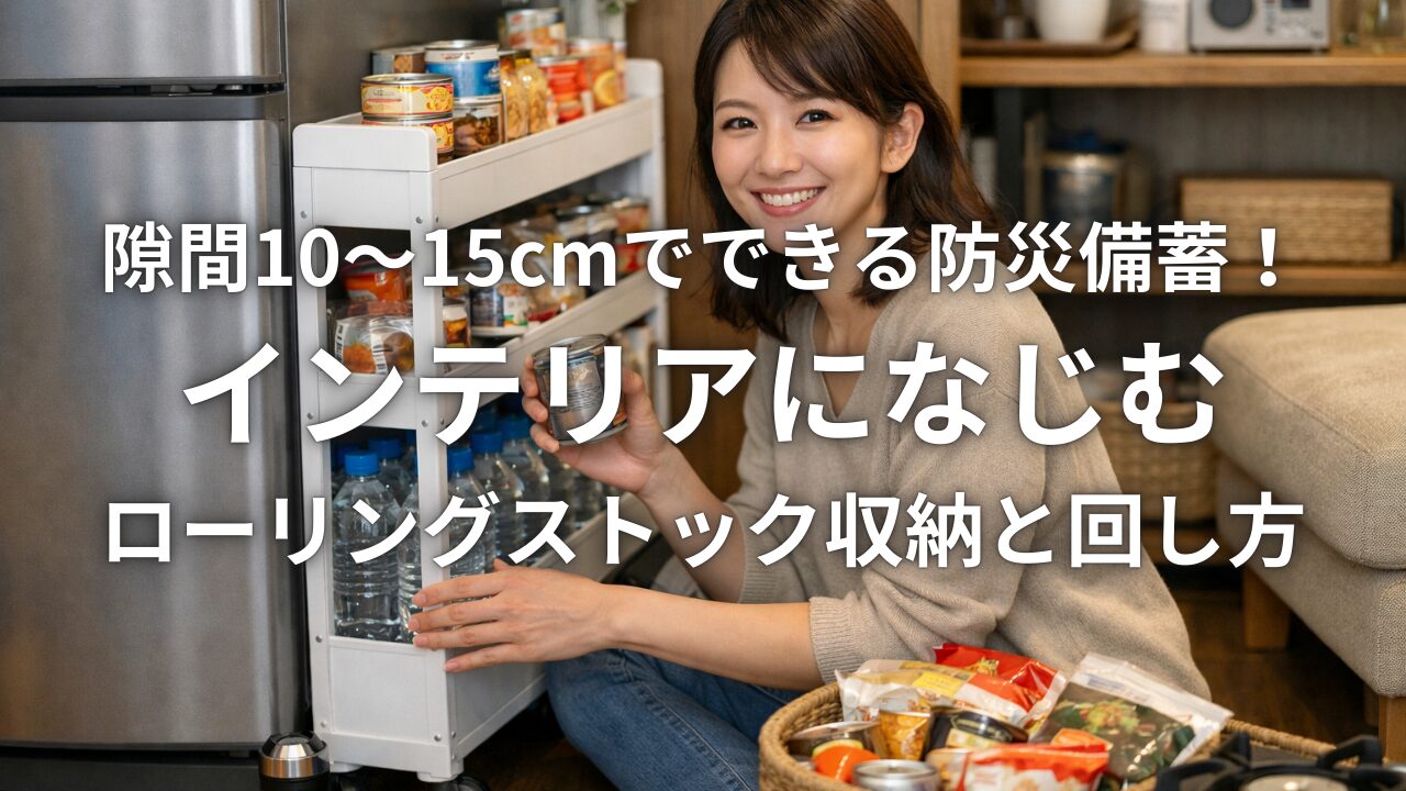 隙間10〜15cmでできる防災備蓄！インテリアになじむローリングストック 