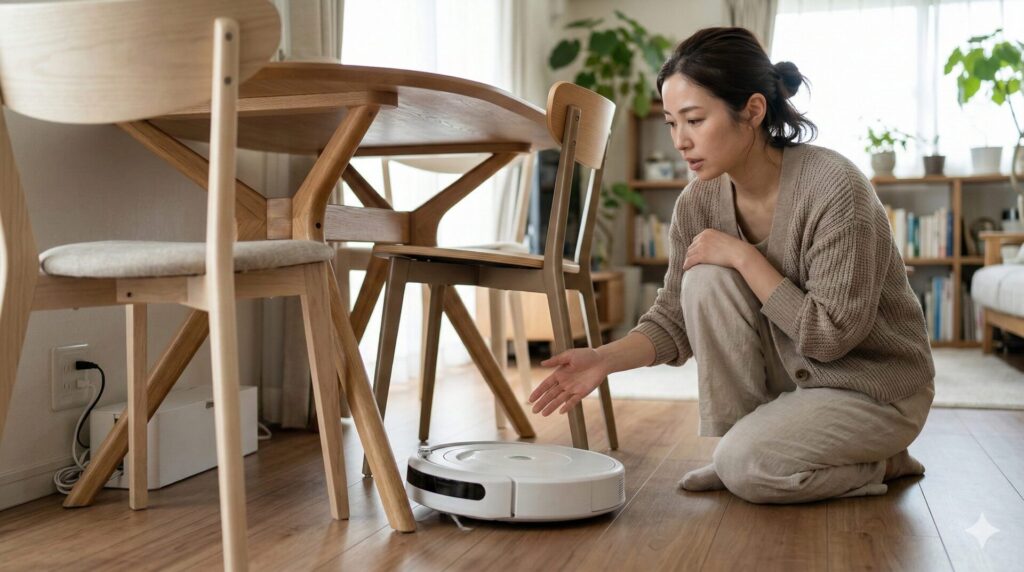 ロボット掃除機のセンサー仕組みと家具の形状で検知エラーが起きる理由