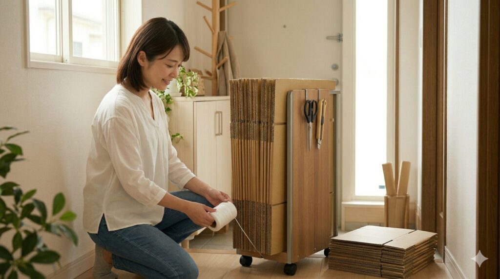 紐が通せる構造にすることで作業がラクになる理由