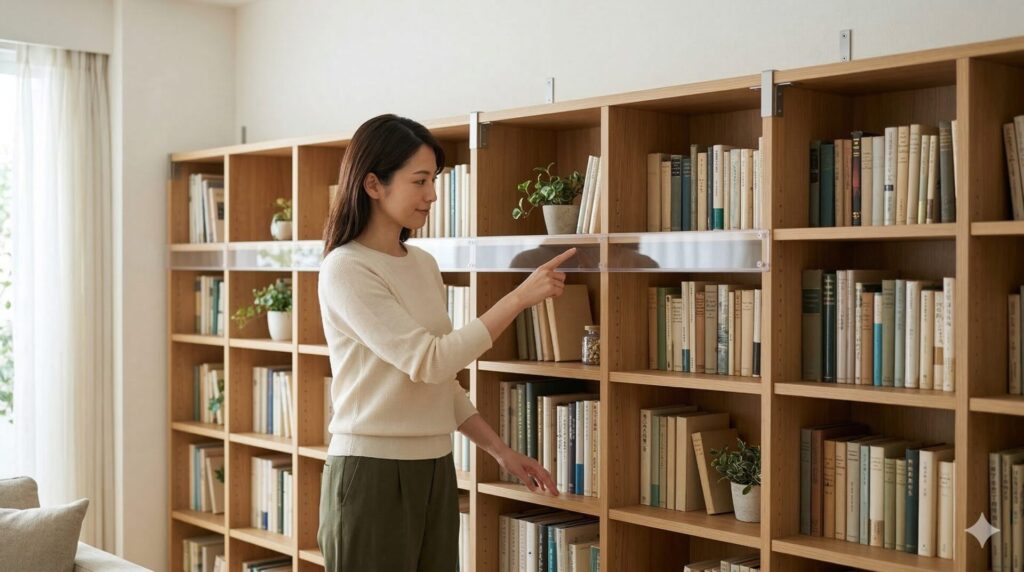 地震に備える壁面本棚の安全対策