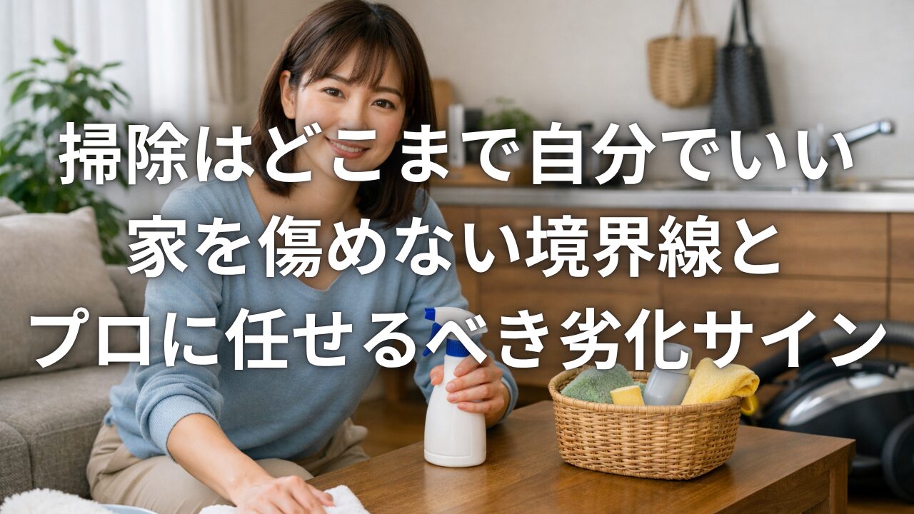 掃除はどこまで自分でいい 家を傷めない境界線とプロに任せるべき劣化サイン