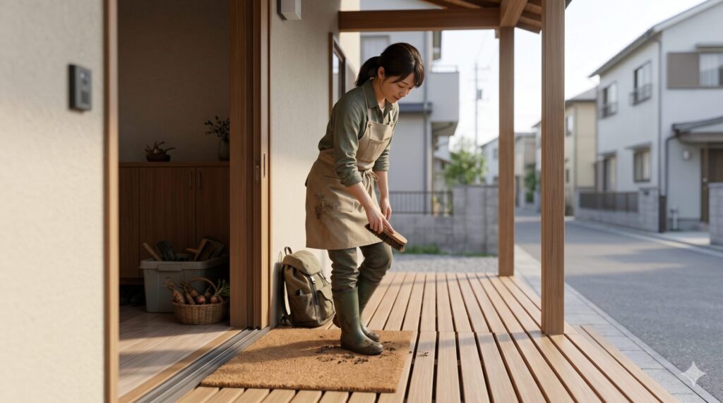 家庭菜園やキャンプの泥汚れを家に入れない基本の考え方