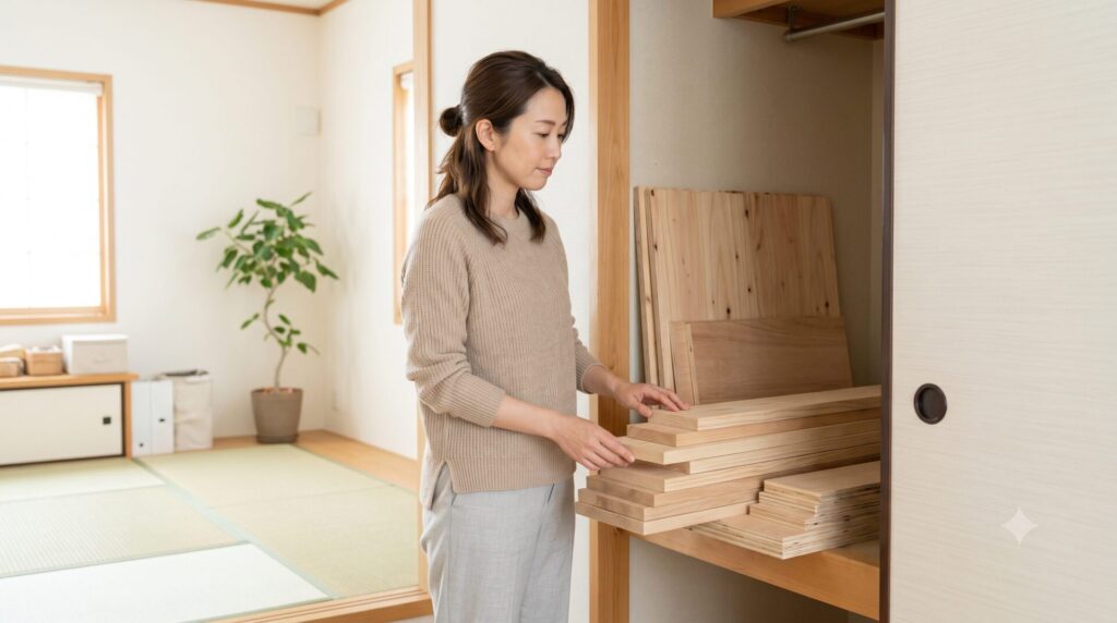押し入れデスクDIYに必要な材料とホームセンターの木材カット活用法
