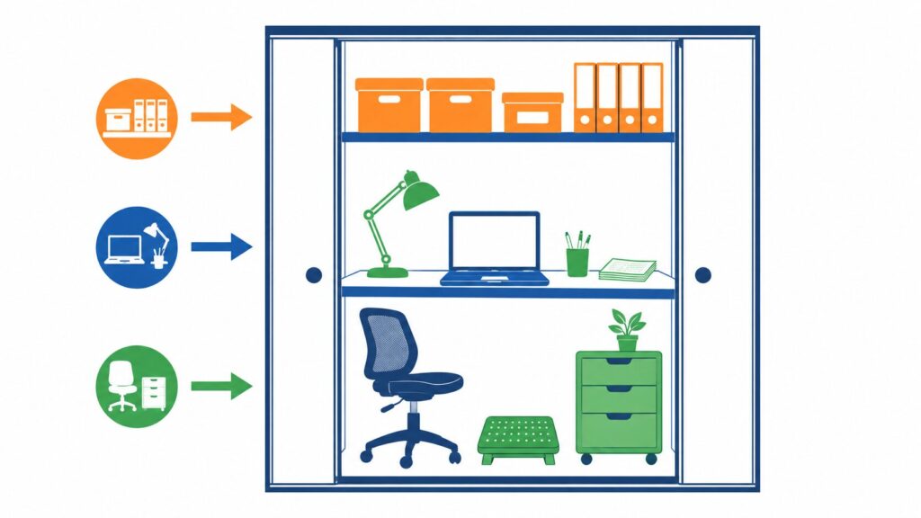 押し入れのデッドスペースをデスクとして活用する具体的なイメージ