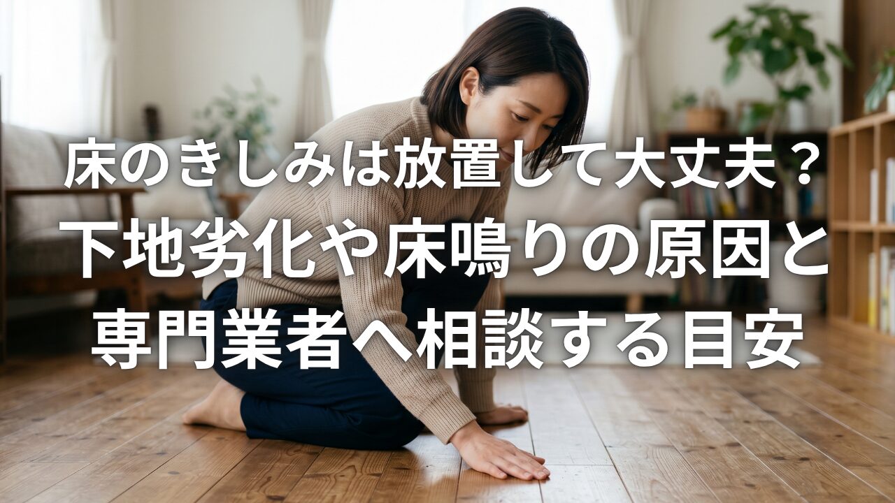 床のきしみは放置して大丈夫？下地劣化や床鳴りの原因と専門業者へ相談する目安
