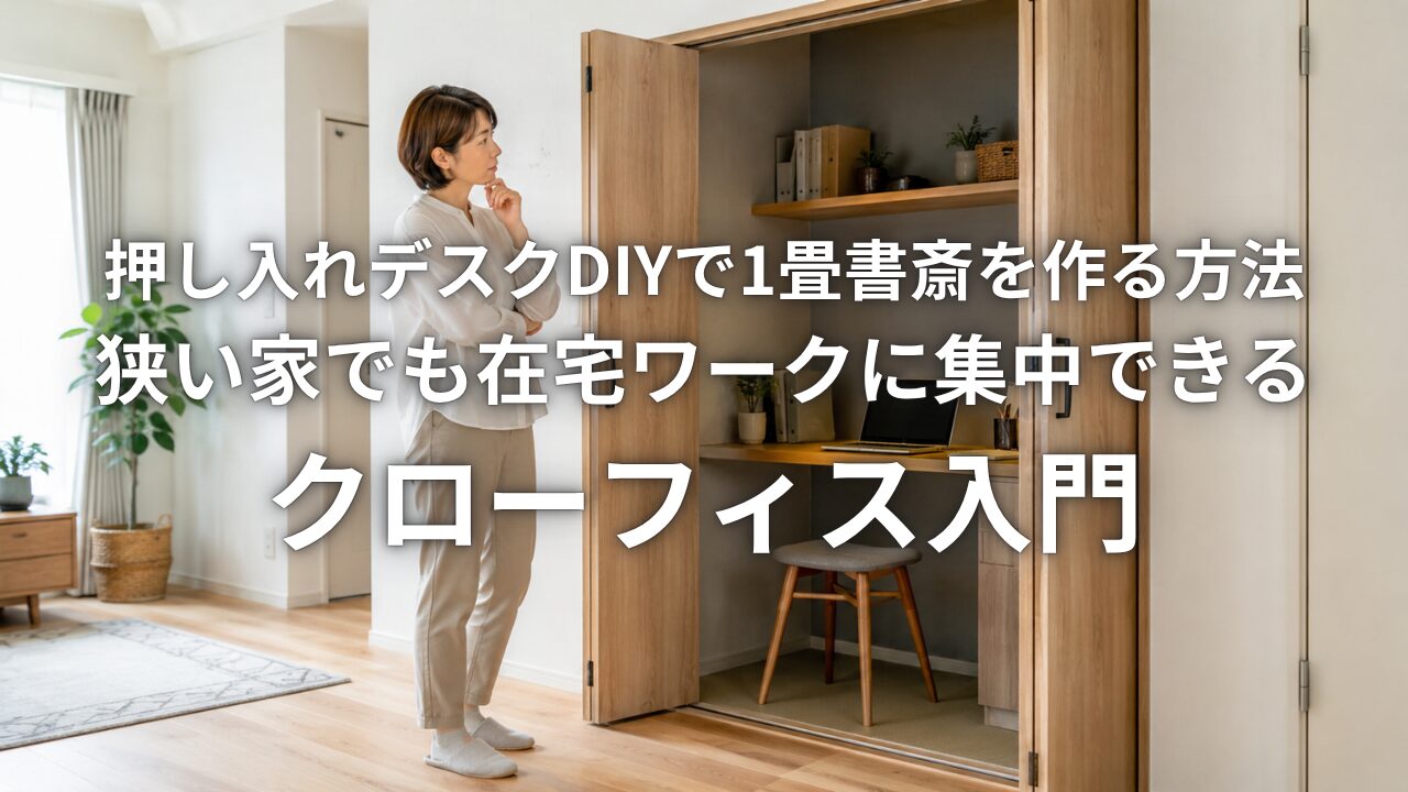 押し入れデスクDIYで1畳書斎を作る方法 狭い家でも在宅ワークに集中できるクローフィス入門