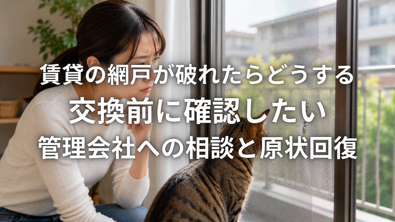 賃貸の網戸が破れたらどうする 交換前に確認したい管理会社への相談と原状回復