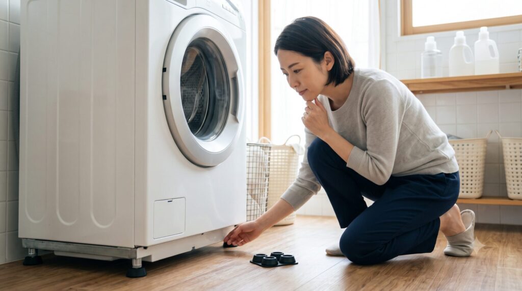 防振ゴムで洗濯機の振動音を抑えやすくなる仕組み