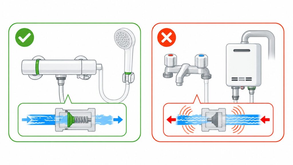 手元止水機能を取り付けられる水栓の条件