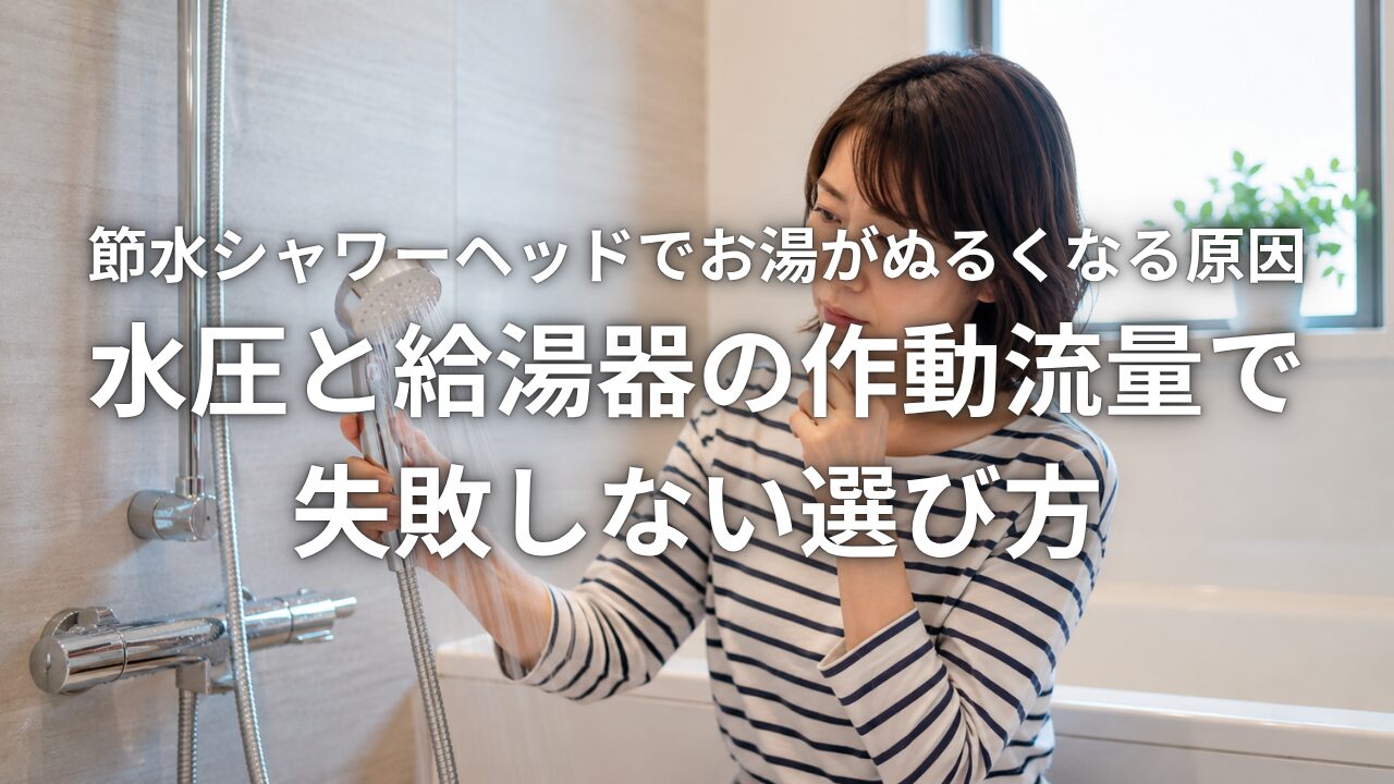 節水シャワーヘッドでお湯がぬるくなる原因 水圧と給湯器の作動流量で失敗しない選び方