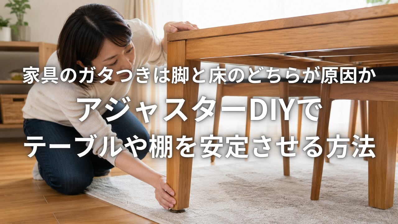 家具のガタつきは脚と床のどちらが原因か アジャスターDIYでテーブルや棚を安定させる方法