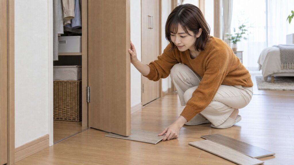 床材の厚みで失敗しないためのドアや収納扉との干渉チェック