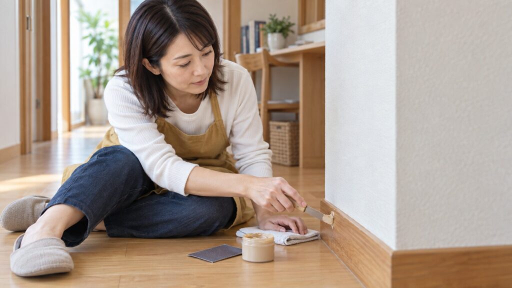 木製巾木の傷や欠けをDIYで補修する方法