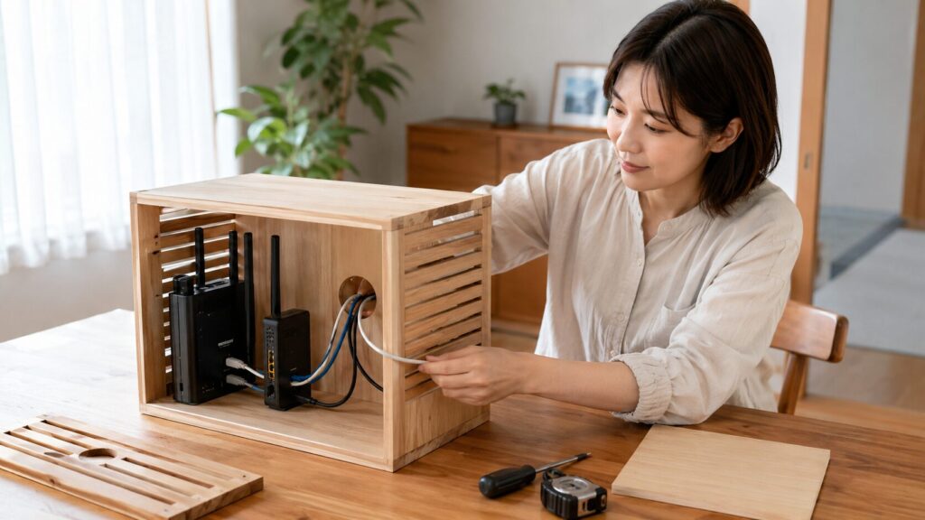 配線まですっきり隠すWi-Fiルーター収納のDIY方法