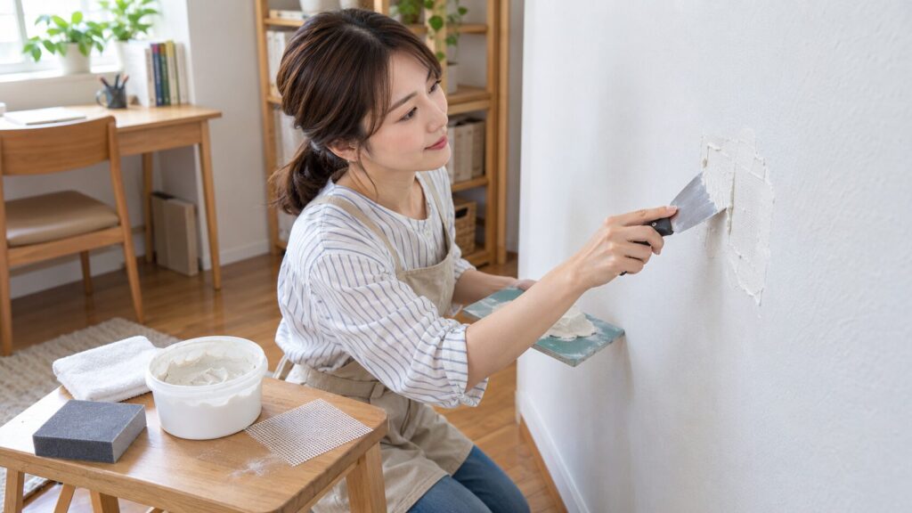 石膏ボード壁の穴をDIYで補修する基本手順