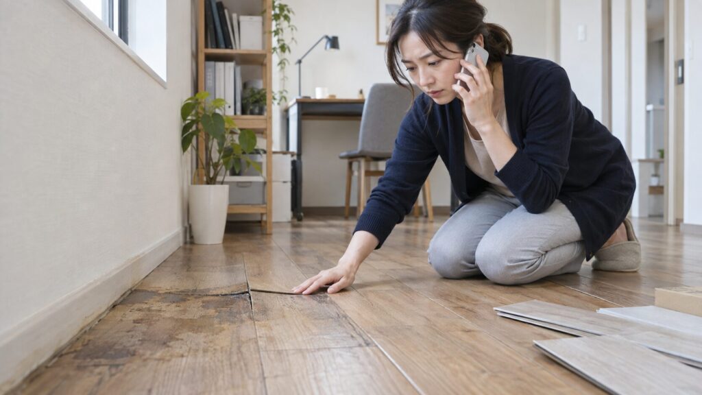 置くだけフロアタイルDIYを中止して管理会社や専門家に相談したい床の症状