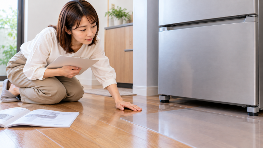 冷蔵庫マットを設置する前に確認したい床の状態とメーカーの設置条件