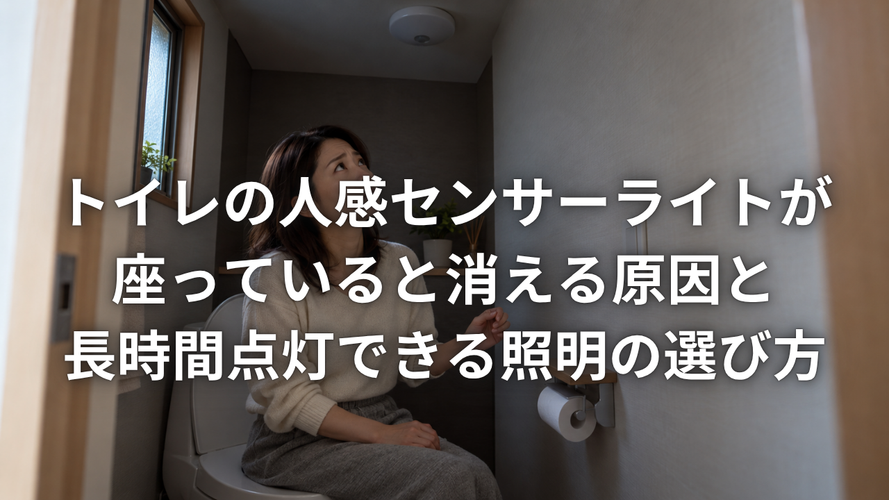 トイレの人感センサーライトが座っていると消える原因と長時間点灯できる照明の選び方