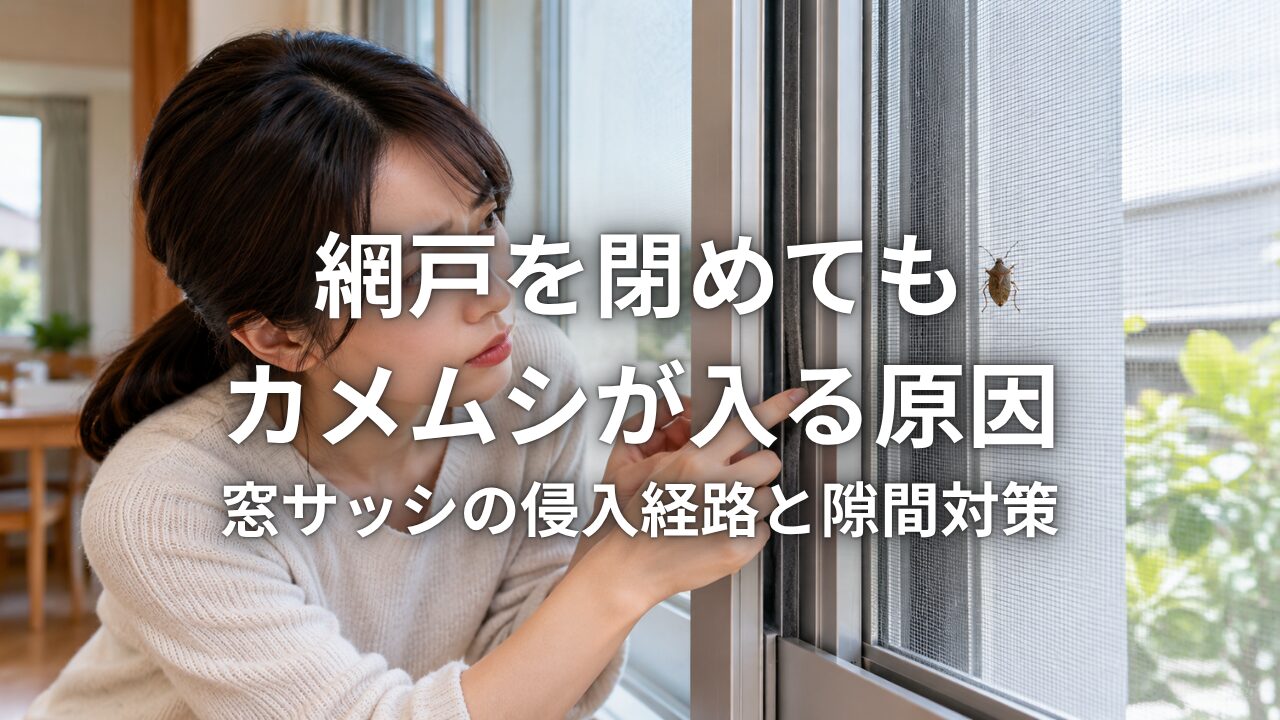 網戸を閉めてもカメムシが入る原因 窓サッシの侵入経路と隙間対策